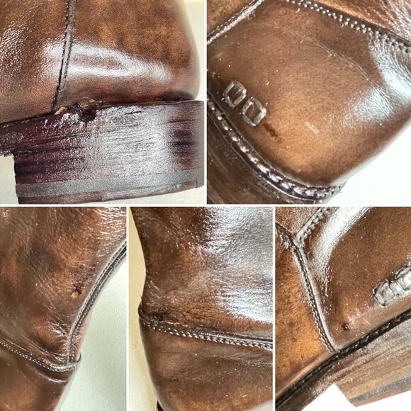 New BED STU Manchester Distressed Teak Riding Boots Size 8 - Picture 9 of 16